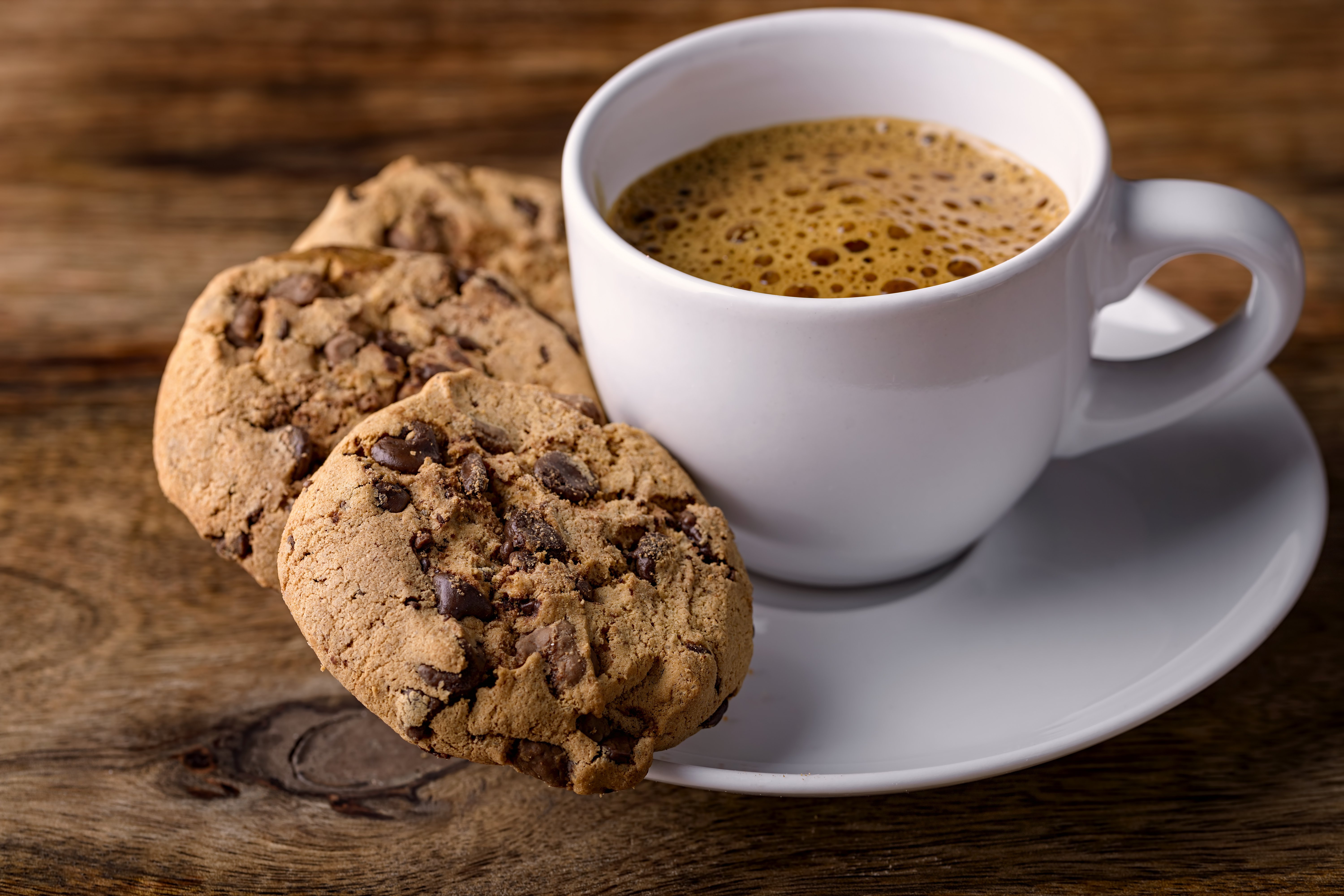 coffee cup with cookies